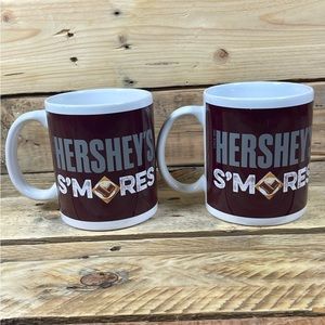 Pair - Hersheys Smores Chocolate Bar Galerie 12oz Brown White Candy Logo Mug Set